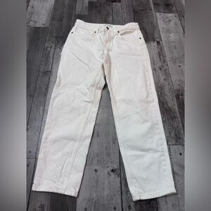 Zara White Straight Leg Jeans White Denim Size 6 Ankle Length Classic Neutral